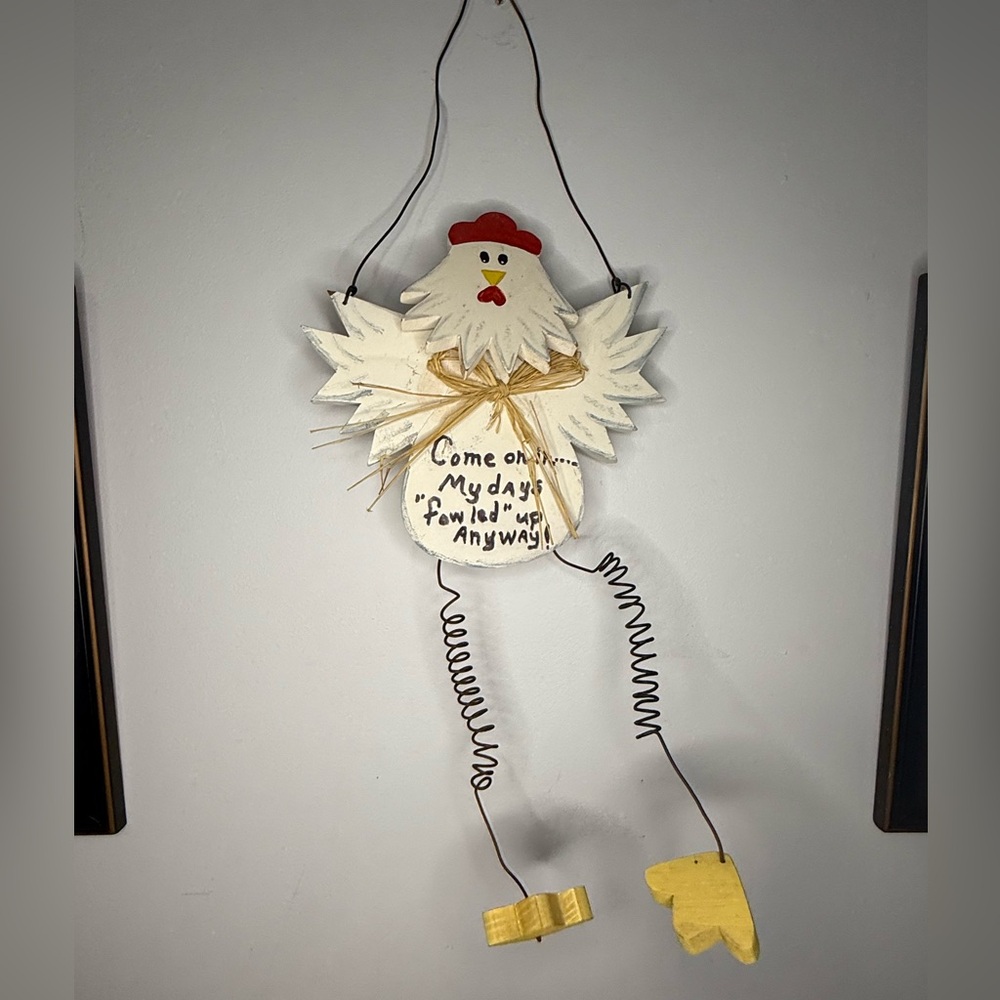 Handmade Wooden Chicken Art